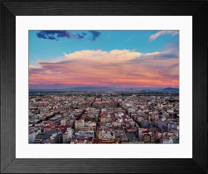 Framed Print : View towards the Old Town and Zocalo, Mexico City, Mexico Framed Print : View towards the Old Town and Zocalo, Mexico City, Mexico