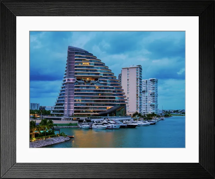 Framed Print : Shark Tower at dusk, Puerto Cancun, Cancun, Quintana Roo State, Mexico Framed Print : Shark Tower at dusk, Puerto Cancun, Cancun, Quintana Roo State, Mexico
