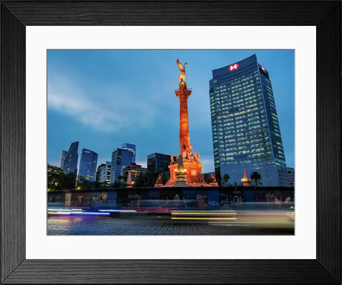 Framed Print : Angel of Independence at dusk, Paseo de la Reforma, Mexico City, Mexico Framed Print : Angel of Independence at dusk, Paseo de la Reforma, Mexico City, Mexico