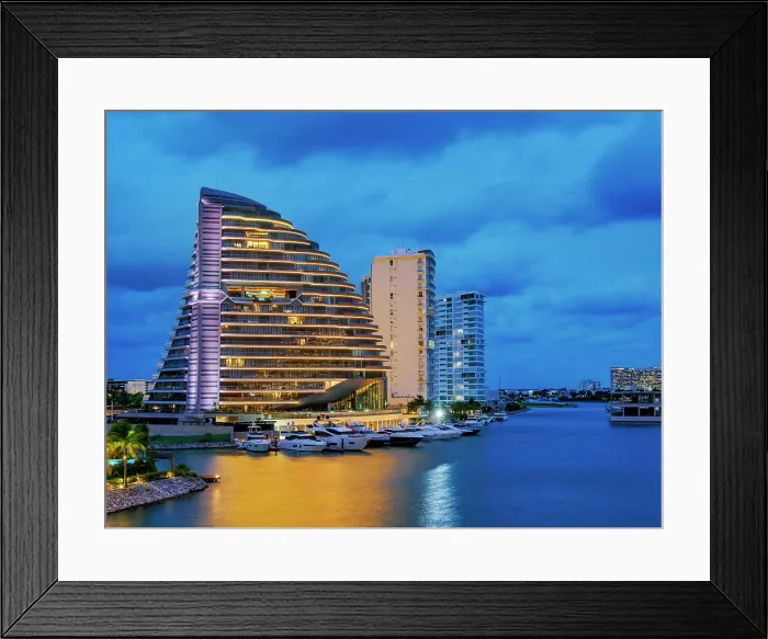 Framed Print : Shark Tower at dusk, Puerto Cancun, Cancun, Quintana Roo State, Mexico Framed Print : Shark Tower at dusk, Puerto Cancun, Cancun, Quintana Roo State, Mexico
