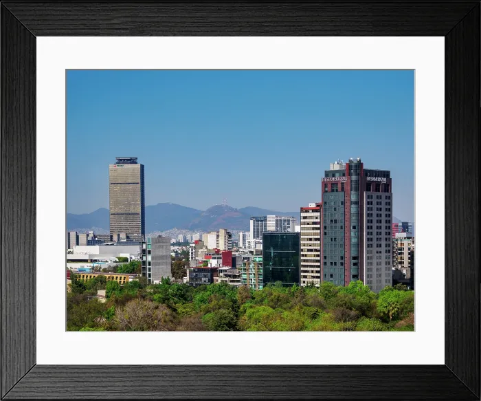 Framed Print : Skyline seen from Chapultepec Castle, elevated view, Mexico City, Mexico Framed Print : Skyline seen from Chapultepec Castle, elevated view, Mexico City, Mexico
