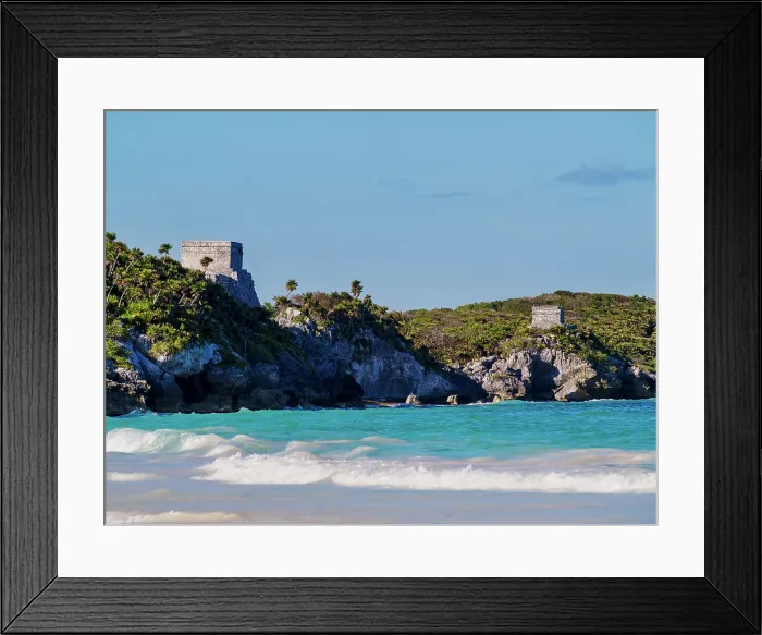 Framed Print : View towards El Castillo and Temple of the God of Wind, Tulum Archeological Site, Quintana Roo State, Mexico Framed Print : View towards El Castillo and Temple of the God of Wind, Tulum Archeological Site, Quintana Roo State, Mexico
