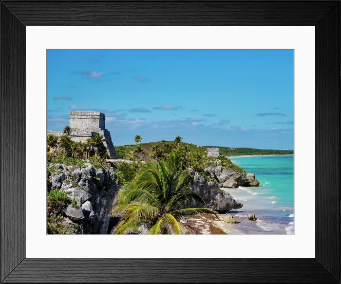 Framed Print : View towards El Castillo and Temple of the God of Wind, Tulum Archeological Site, Quintana Roo State, Mexico Framed Print : View towards El Castillo and Temple of the God of Wind, Tulum Archeological Site, Quintana Roo State, Mexico