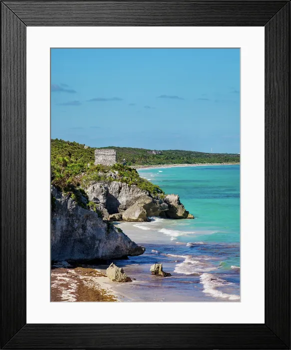 Framed Print : View towards the Temple of the God of Wind, Tulum Archeological Site, Quintana Roo State, Mexico Framed Print : View towards the Temple of the God of Wind, Tulum Archeological Site, Quintana Roo State, Mexico