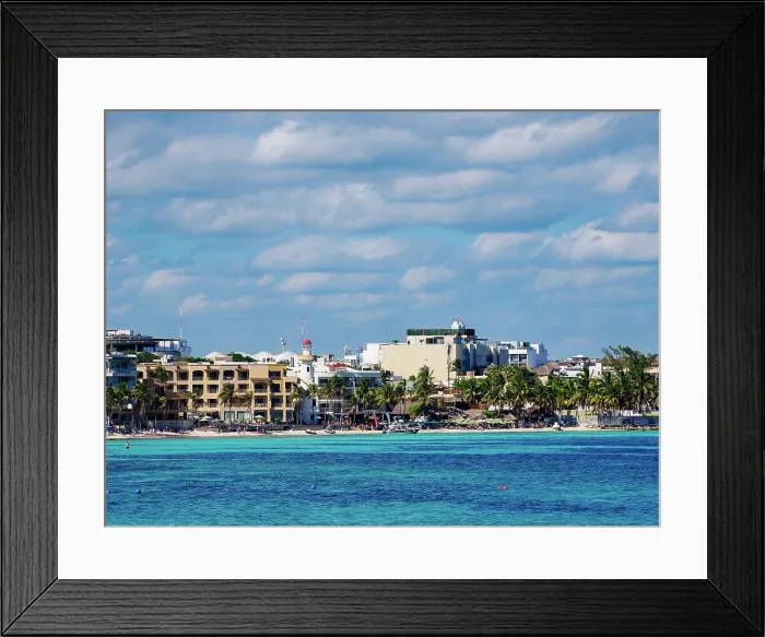 Framed Print : View over Caribbean Sea towards Playa del Carmen, Quintana Roo State, Mexico Framed Print : View over Caribbean Sea towards Playa del Carmen, Quintana Roo State, Mexico