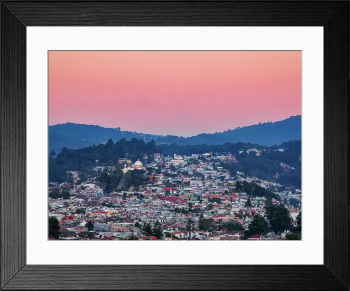 Framed Print : View towards the Nuestra Senora de Guadalupe Church at dusk, San Cristobal de las Casas, Chiapas State, Mexico Framed Print : View towards the Nuestra Senora de Guadalupe Church at dusk, San Cristobal de las Casas, Chiapas State, Mexico