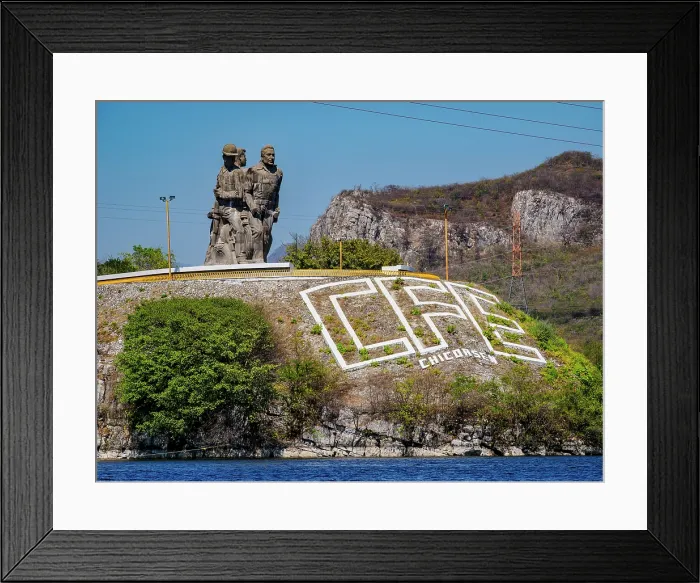 Framed Print : Monument at the Chicoasen Dam at the entrance to Sumidero Canyon, Chiapas State, Mexico Framed Print : Monument at the Chicoasen Dam at the entrance to Sumidero Canyon, Chiapas State, Mexico