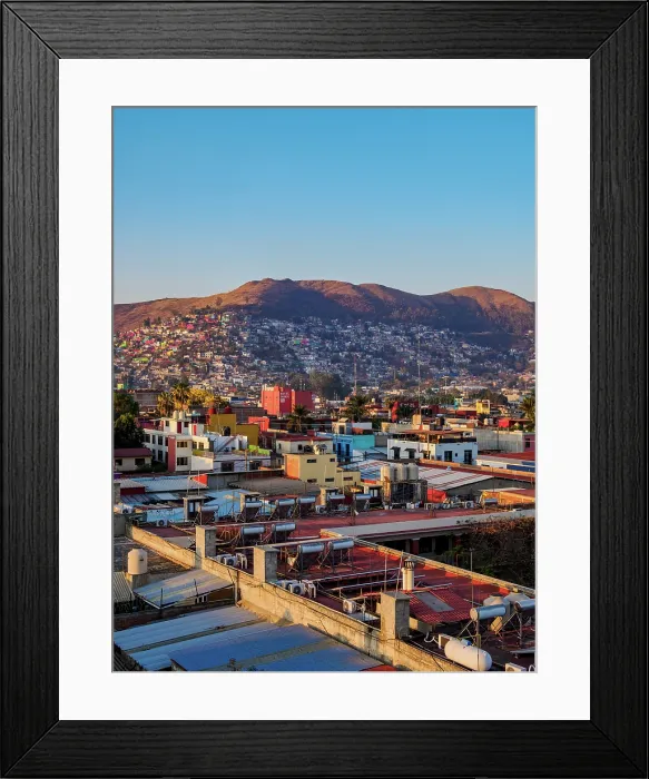 Framed Print : Cityscape of Oaxaca de Juarez at sunrise, Oaxaca State, Mexico Framed Print : Cityscape of Oaxaca de Juarez at sunrise, Oaxaca State, Mexico