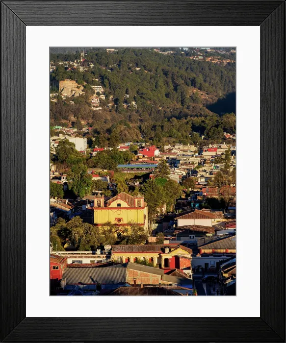 Framed Print : View towards the San Francisco de Asis Church at sunset, San Cristobal de las Casas, Chiapas State, Mexico Framed Print : View towards the San Francisco de Asis Church at sunset, San Cristobal de las Casas, Chiapas State, Mexico