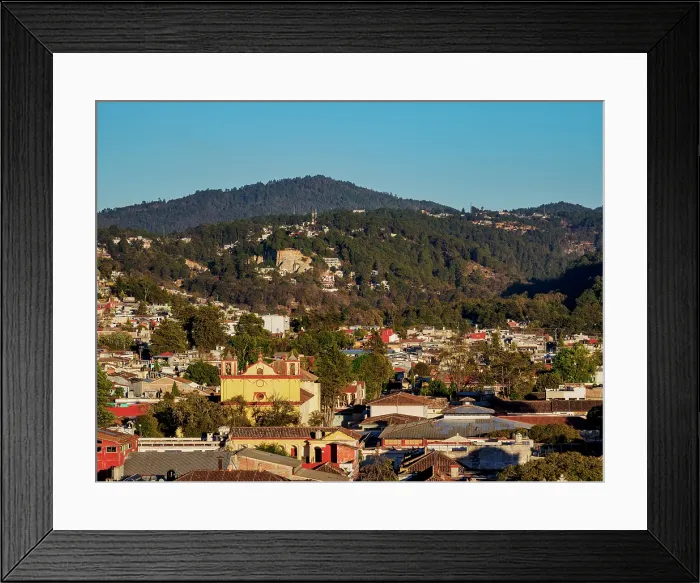 Framed Print : View towards the San Francisco de Asis Church at sunset, San Cristobal de las Casas, Chiapas State, Mexico Framed Print : View towards the San Francisco de Asis Church at sunset, San Cristobal de las Casas, Chiapas State, Mexico