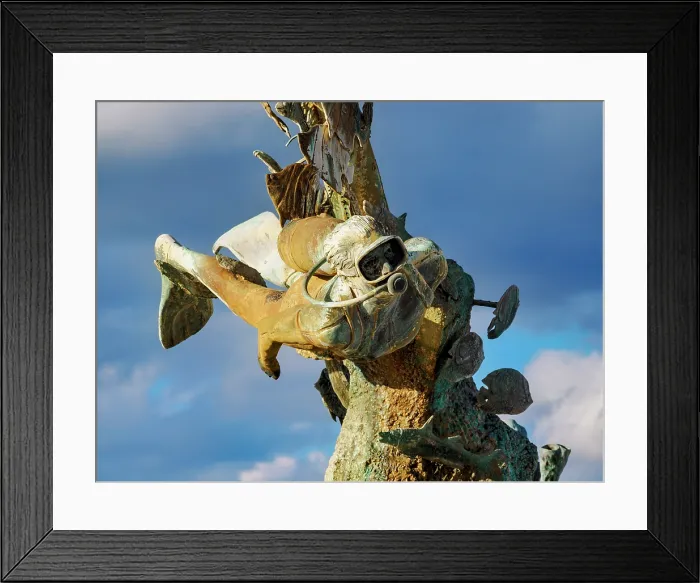 Framed Print : Coral Reefs Monument at the waterfront of San Miguel de Cozumel, Cozumel Island, Quintana Roo State, Mexico