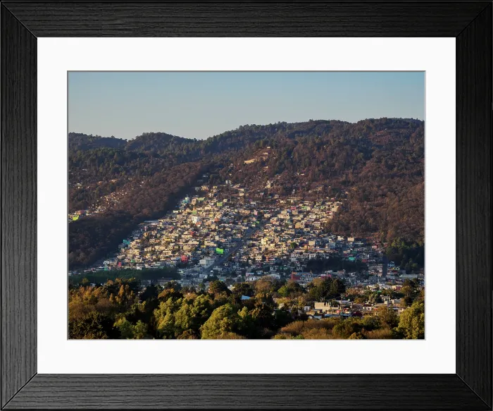 Framed Print : Cityscape of San Cristobal de las Casas at sunset, elevated view, Chiapas State, Mexico Framed Print : Cityscape of San Cristobal de las Casas at sunset, elevated view, Chiapas State, Mexico