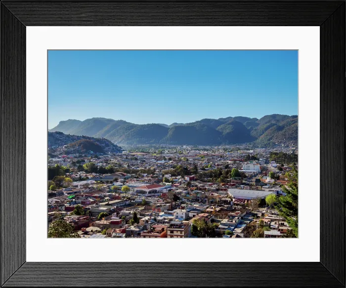Framed Print : Cityscape of San Cristobal de las Casas, elevated view, Chiapas State, Mexico Framed Print : Cityscape of San Cristobal de las Casas, elevated view, Chiapas State, Mexico