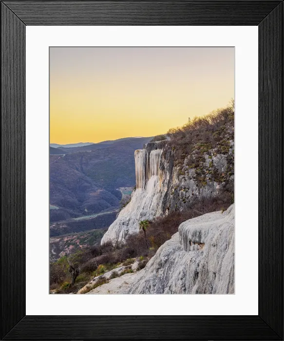 Framed Print : Petrified Waterfall at dusk, elevated view, Hierve el Agua, San Lorenzo Albarradas, Oaxaca State, Mexico Framed Print : Petrified Waterfall at dusk, elevated view, Hierve el Agua, San Lorenzo Albarradas, Oaxaca State, Mexico