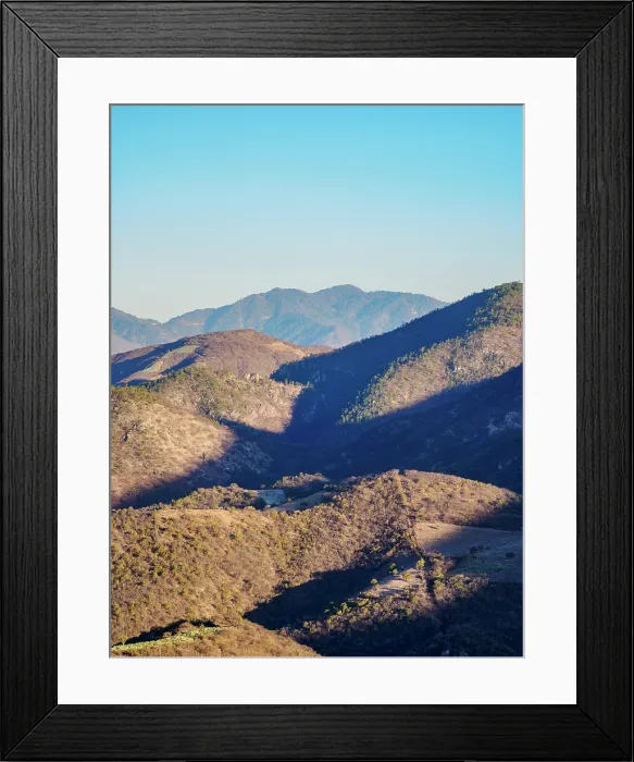 Framed Print : Landscape seen from Hierve el Agua at sunset, San Lorenzo Albarradas, Oaxaca State, Mexico Framed Print : Landscape seen from Hierve el Agua at sunset, San Lorenzo Albarradas, Oaxaca State, Mexico