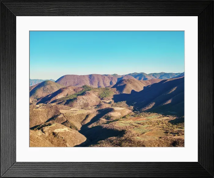 Framed Print : Landscape seen from Hierve el Agua, San Lorenzo Albarradas, Oaxaca State, Mexico