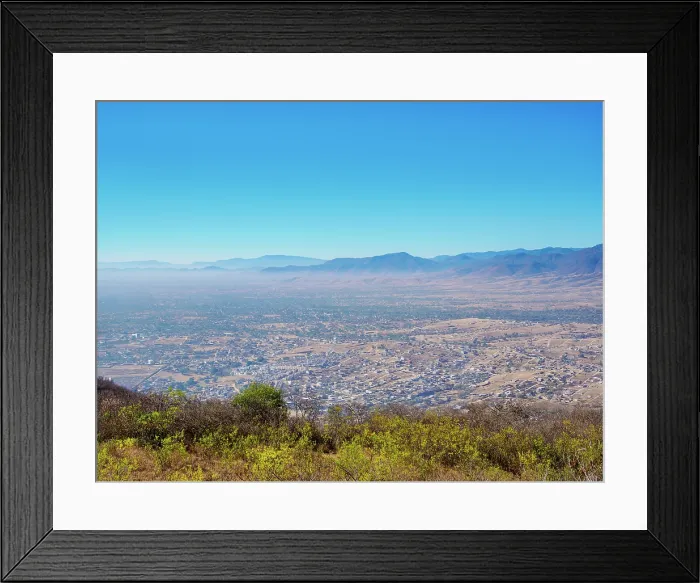 Framed Print : Landscape seen from Monte Alban Archaeological Site, Oaxaca State, Mexico Framed Print : Landscape seen from Monte Alban Archaeological Site, Oaxaca State, Mexico