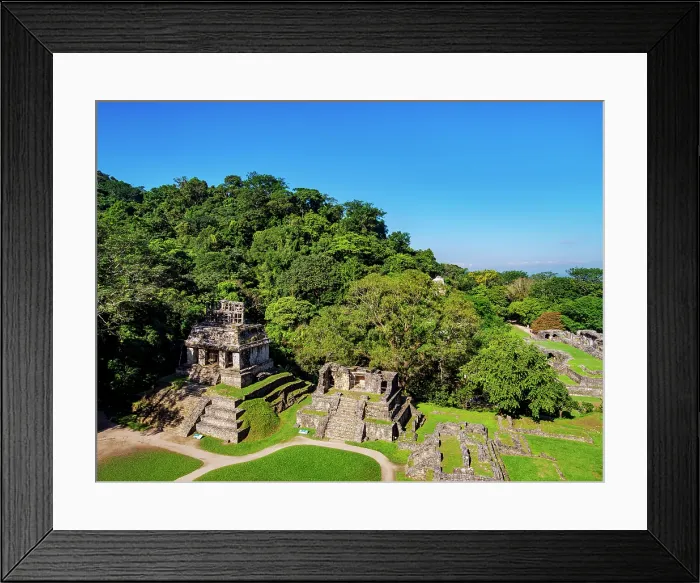 Framed Print : Temple of the Sun and Temple XIV, elevated view, Palenque Archaeological Site, Palenque, Chiapas State, Mexico Framed Print : Temple of the Sun and Temple XIV, elevated view, Palenque Archaeological Site, Palenque, Chiapas State, Mexico