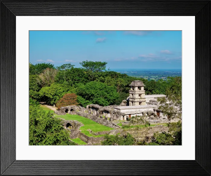 Framed Print : The Palace, elevated view, Palenque Archaeological Site, Palenque, Chiapas State, Mexico Framed Print : The Palace, elevated view, Palenque Archaeological Site, Palenque, Chiapas State, Mexico