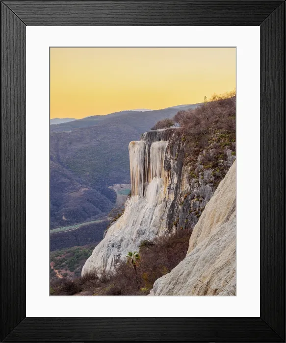 Framed Print : Petrified Waterfall at dusk, elevated view, Hierve el Agua, San Lorenzo Albarradas, Oaxaca State, Mexico Framed Print : Petrified Waterfall at dusk, elevated view, Hierve el Agua, San Lorenzo Albarradas, Oaxaca State, Mexico