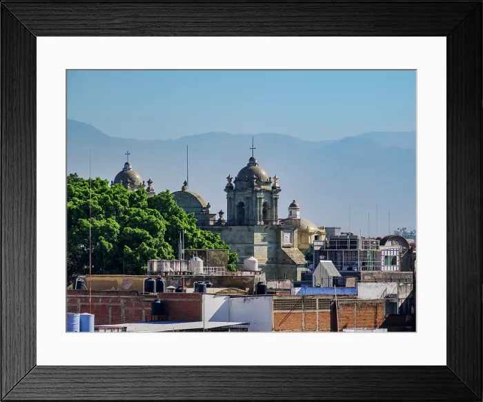 Framed Print : View towards the Cathedral of Our Lady of the Assumption, Oaxaca de Juarez, Oaxaca State, Mexico
