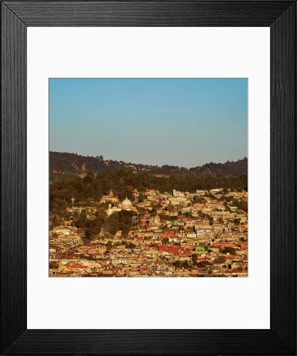 Framed Print : View towards the Nuestra Senora de Guadalupe Church at sunset, San Cristobal de las Casas, Chiapas State, Mexico