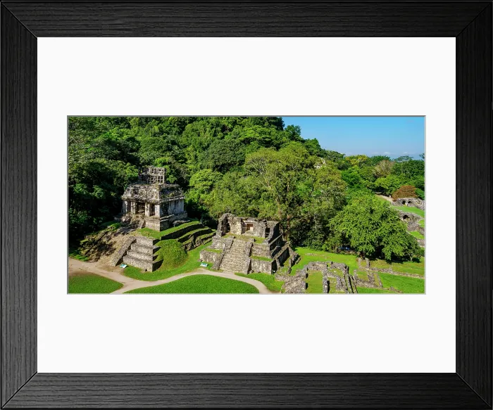 Framed Print : Temple of the Sun and Temple XIV, elevated view, Palenque Archaeological Site, Palenque, Chiapas State, Mexico Framed Print : Temple of the Sun and Temple XIV, elevated view, Palenque Archaeological Site, Palenque, Chiapas State, Mexico