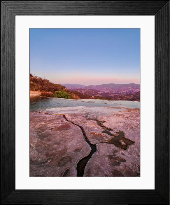 Framed Print : Hierve el Agua pool at dusk, San Lorenzo Albarradas, Oaxaca State, Mexico Framed Print : Hierve el Agua pool at dusk, San Lorenzo Albarradas, Oaxaca State, Mexico