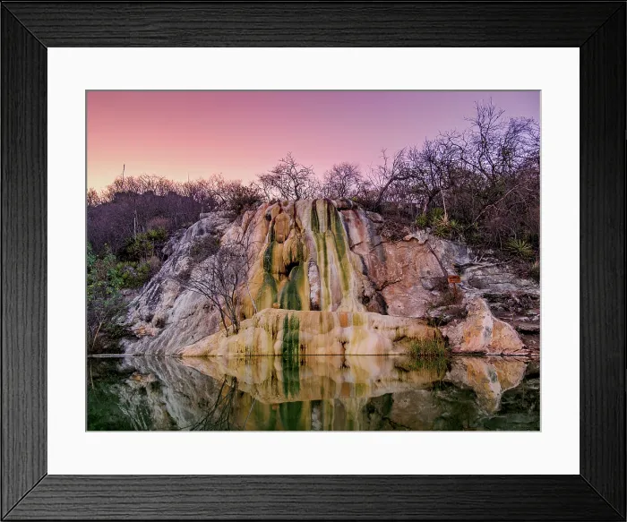 Framed Print : Petrified Waterfall at dusk, Hierve el Agua, San Lorenzo Albarradas, Oaxaca State, Mexico Framed Print : Petrified Waterfall at dusk, Hierve el Agua, San Lorenzo Albarradas, Oaxaca State, Mexico