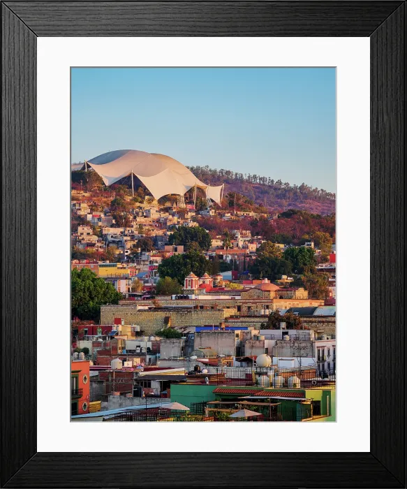 Framed Print : View towards the Cerro del Fortin at sunrise, Oaxaca de Juarez, Oaxaca State, Mexico Framed Print : View towards the Cerro del Fortin at sunrise, Oaxaca de Juarez, Oaxaca State, Mexico