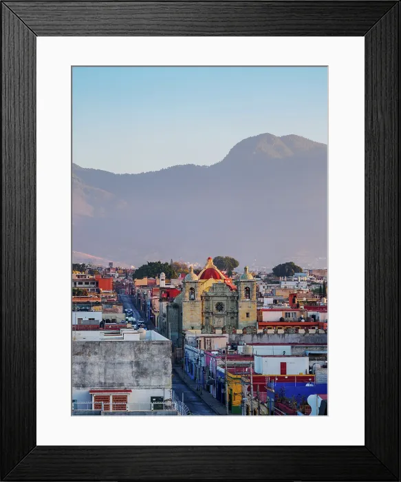 Framed Print : View towards the San Felipe Neri Church at sunrise, Oaxaca de Juarez, Oaxaca State, Mexico Framed Print : View towards the San Felipe Neri Church at sunrise, Oaxaca de Juarez, Oaxaca State, Mexico