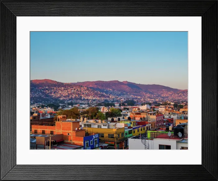 Framed Print : Cityscape of Oaxaca de Juarez at sunrise, Oaxaca State, Mexico Framed Print : Cityscape of Oaxaca de Juarez at sunrise, Oaxaca State, Mexico