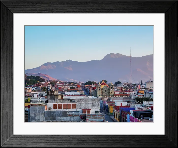 Framed Print : View towards the San Felipe Neri Church at sunrise, Oaxaca de Juarez, Oaxaca State, Mexico Framed Print : View towards the San Felipe Neri Church at sunrise, Oaxaca de Juarez, Oaxaca State, Mexico