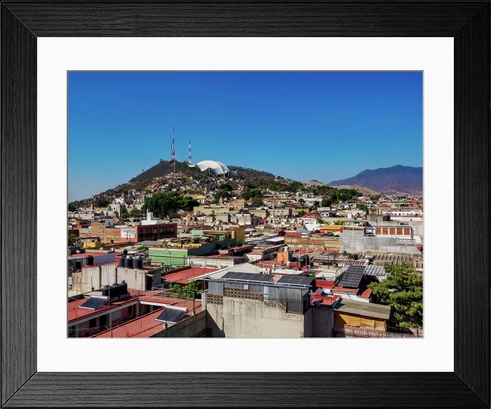 Framed Print : View towards the Cerro del Fortin, Oaxaca de Juarez, Oaxaca State, Mexico Framed Print : View towards the Cerro del Fortin, Oaxaca de Juarez, Oaxaca State, Mexico
