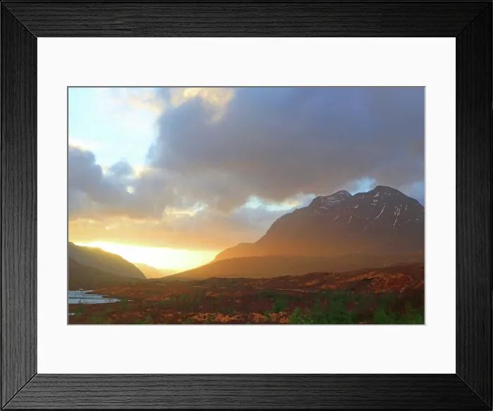Framed Print : Sunset, Liathach, Torridon, northern Scotland Framed Print : Sunset, Liathach, Torridon, northern Scotland