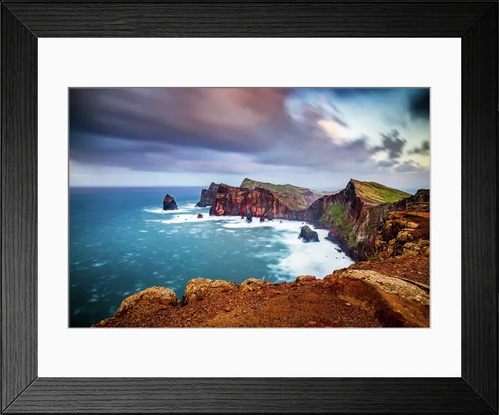 Framed Print : dramatic coastline with rocks of Madeira, Portugal Framed Print : dramatic coastline with rocks of Madeira, Portugal