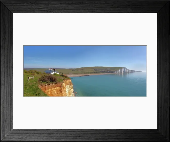 Framed Print : Cuckmere Haven in the South Downs National Park, East Sussex, England, UK, where the Cuckmere river flows into the English Channel Framed Print : Cuckmere Haven in the South Downs National Park, East Sussex, England, UK, where the Cuckmere river flows into the English Channel