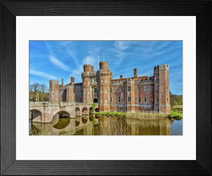 Framed Print : The brick built 15th century Herstmonceux Castle, East Sussex, England, UK Framed Print : The brick built 15th century Herstmonceux Castle, East Sussex, England, UK