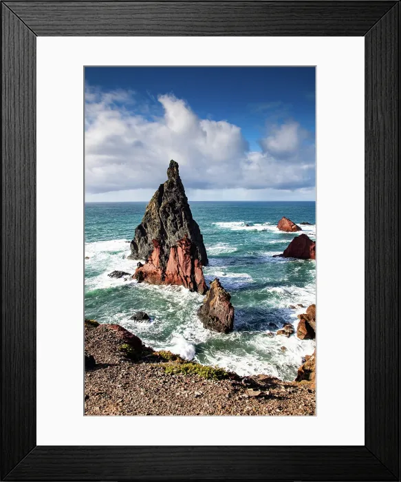 Framed Print : dramatic coastline with rocks of Madeira, Portugal