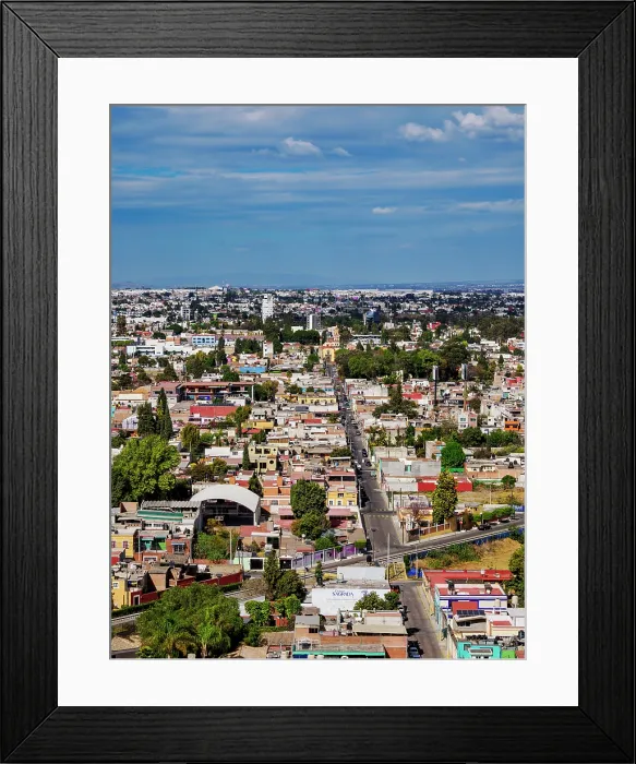 Framed Print : Cityscape of Cholula, elevated view, Puebla State, Mexico Framed Print : Cityscape of Cholula, elevated view, Puebla State, Mexico
