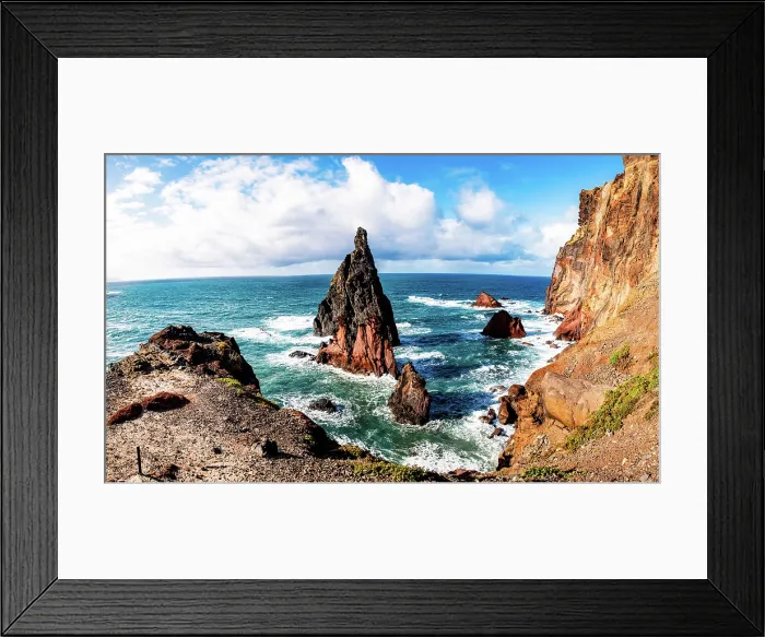 Framed Print : dramatic coastline with rocks of Madeira, Portugal Framed Print : dramatic coastline with rocks of Madeira, Portugal