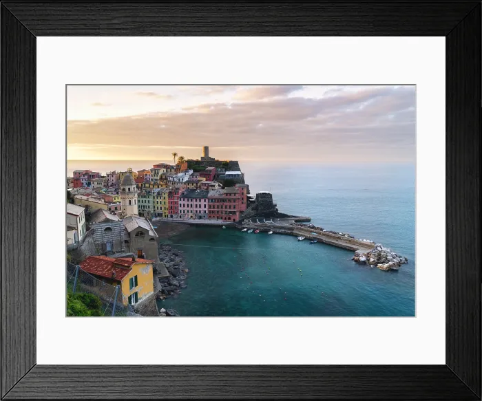 Framed Print : Vernazza at sunrise in cinque terre natural park, La Spezia province in Liguria district, Italy Framed Print : Vernazza at sunrise in cinque terre natural park, La Spezia province in Liguria district, Italy