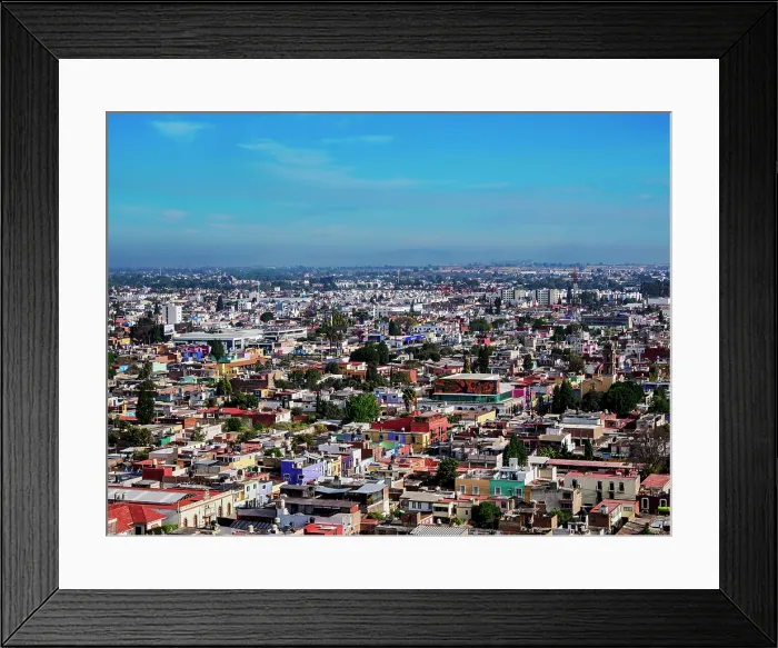 Framed Print : Cityscape of Cholula, elevated view, Puebla State, Mexico Framed Print : Cityscape of Cholula, elevated view, Puebla State, Mexico