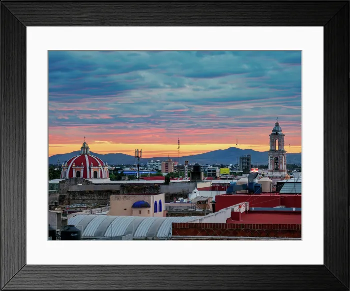 Framed Print : View towards the San Jeronimo Church at sunset, City of Puebla, Puebla State, Mexico Framed Print : View towards the San Jeronimo Church at sunset, City of Puebla, Puebla State, Mexico