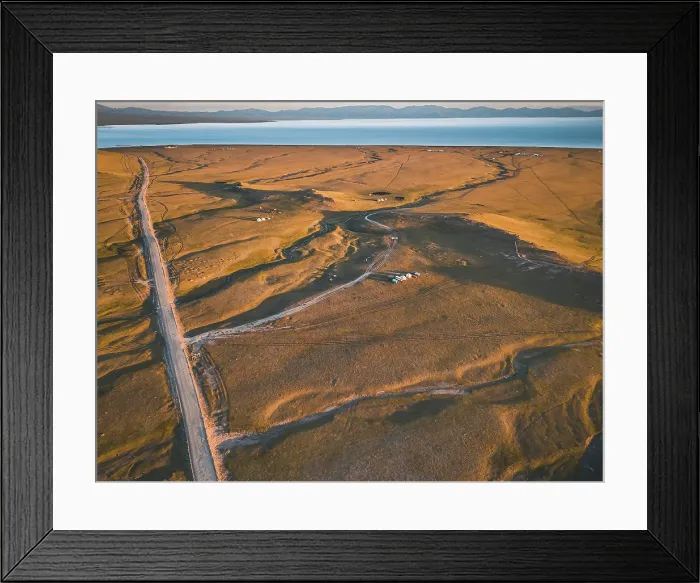 Framed Print : An aerial view of the Song Kol lake area at sunrise, Kyrgyzstan Framed Print : An aerial view of the Song Kol lake area at sunrise, Kyrgyzstan