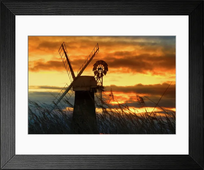 Framed Print : St. Benet's Mill, sunset, Norfolk Broads, Norfolk Framed Print : St. Benet's Mill, sunset, Norfolk Broads, Norfolk