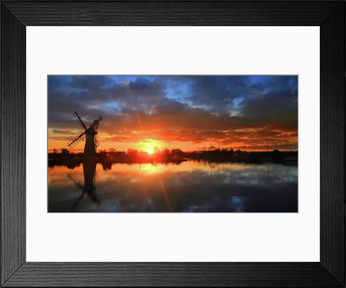 Framed Print : Thurne Mill at sunrise, spring morning, Norfolk Broads, Norfolk Framed Print : Thurne Mill at sunrise, spring morning, Norfolk Broads, Norfolk