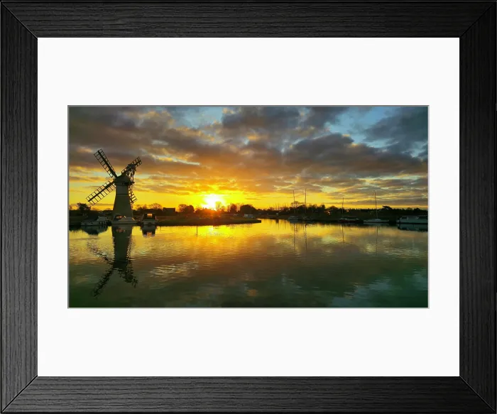 Framed Print : Thurne Mill at sunrise, spring morning, Norfolk Broads, Norfolk Framed Print : Thurne Mill at sunrise, spring morning, Norfolk Broads, Norfolk