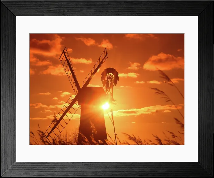 Framed Print : St. Benet's Mill, sunset, Norfolk Broads, Norfolk Framed Print : St. Benet's Mill, sunset, Norfolk Broads, Norfolk