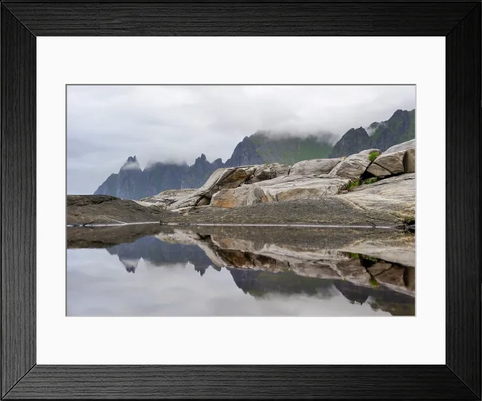 Framed Print : View point along the National tourist route on the west coast.Senja island.County of Troms, Norway, Northern Europe Framed Print : View point along the National tourist route on the west coast.Senja island.County of Troms, Norway, Northern Europe